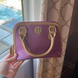 Giani Bernini Saffiano Woven Handle Dome Purple Bag